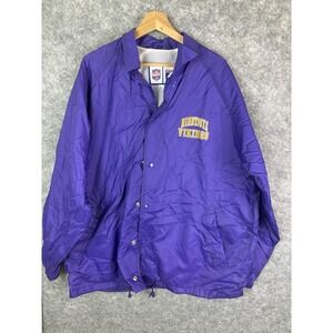 Vintage Minnesota Vikings Jacket Men's 2XL Coach NFL Football Skol Purple 90s